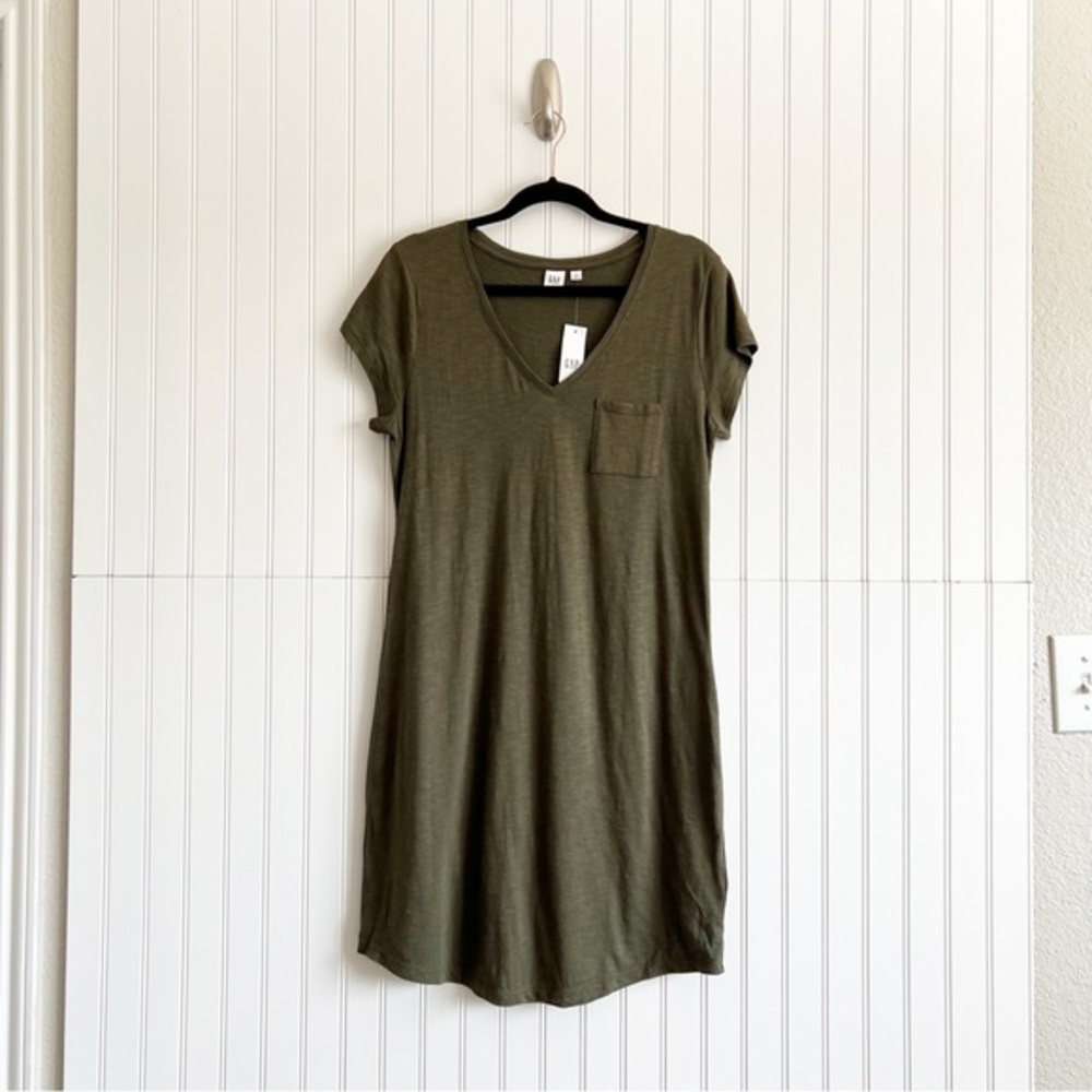 Gap Medium Olive Green Shirt Dress